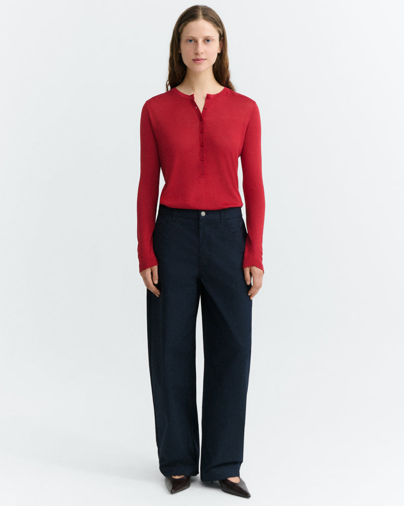 THINKING MU barrel broek MARISSA NAVY biologisch katoen