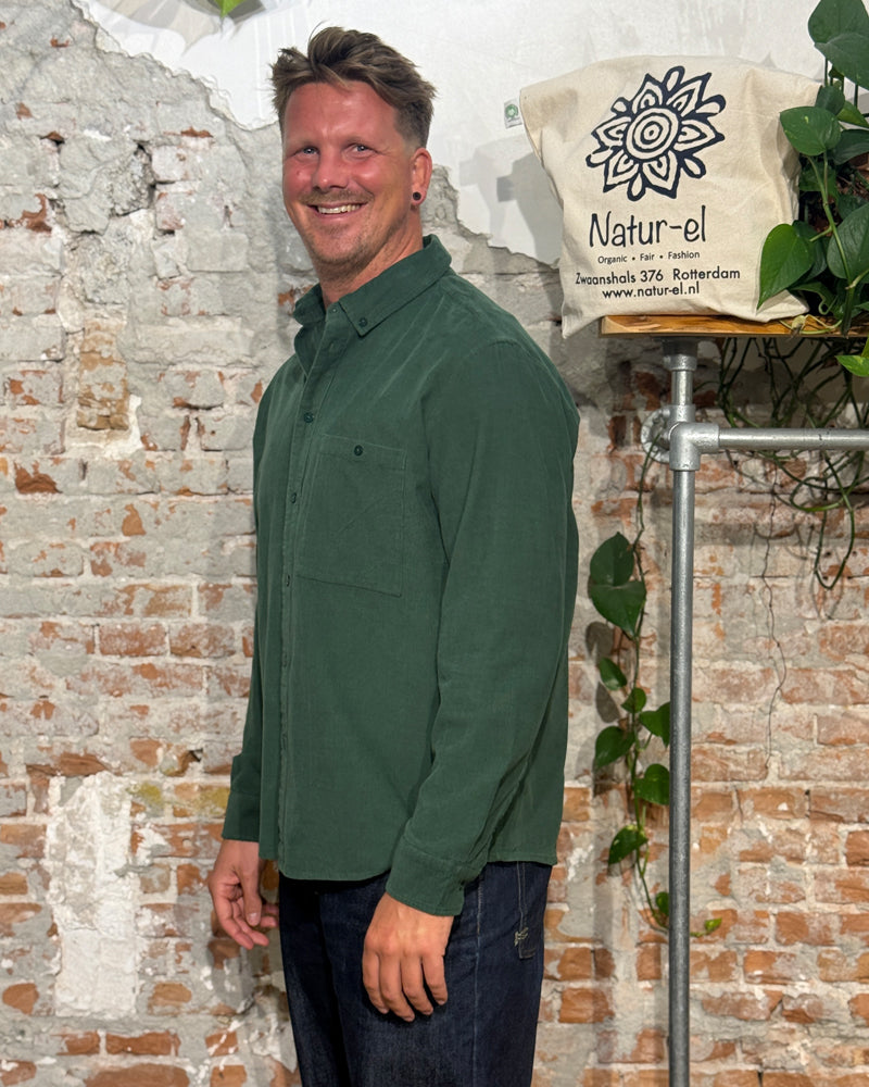 THINKING MU ANTO GREEN organic cotton corduroy shirt
