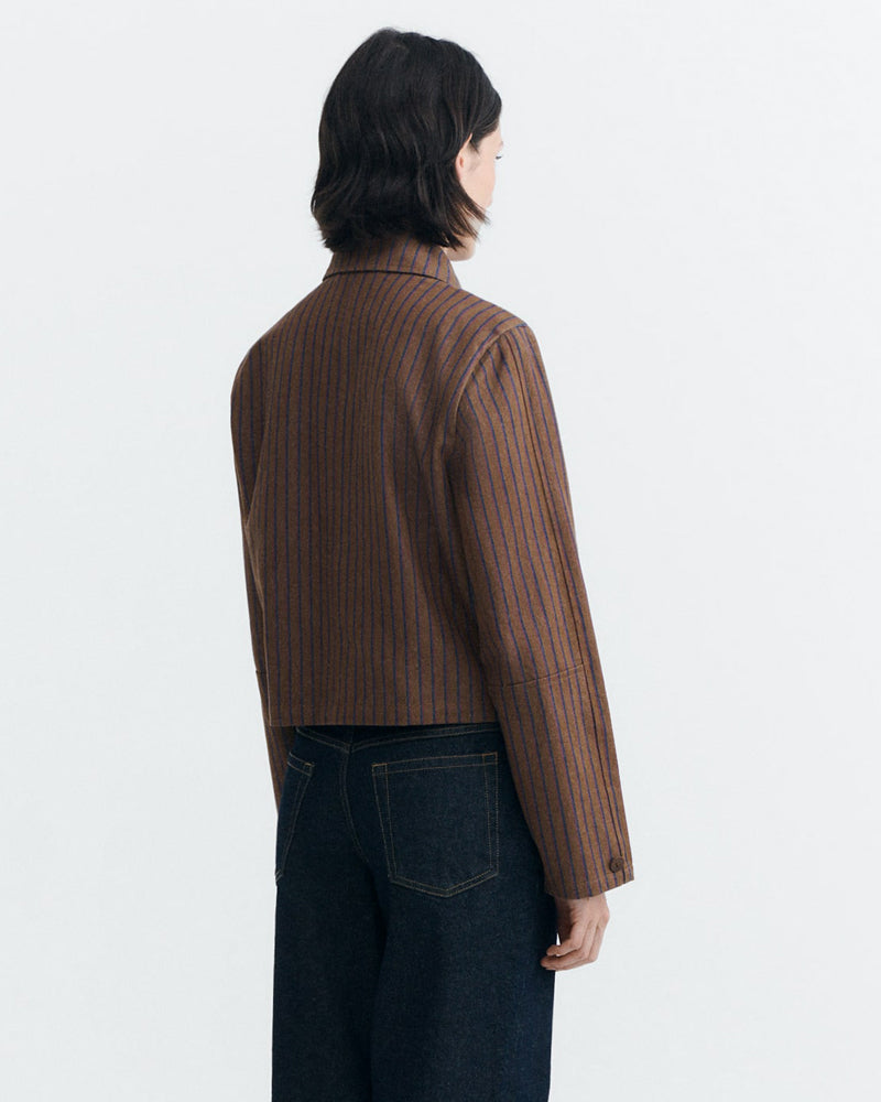 THINKING MU gestreifte Jacke FRANSA BLANKET Bio-Baumwolle
