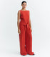 THINKING MU pantalon CIRILA RED 100% cupro