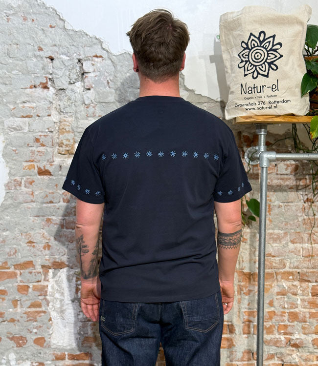 THINKING MU heren shirt AARON SOLETES NAVY bio katoen