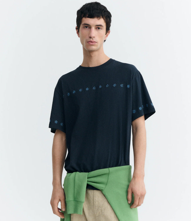 THINKING MU heren shirt AARON SOLETES NAVY bio katoen