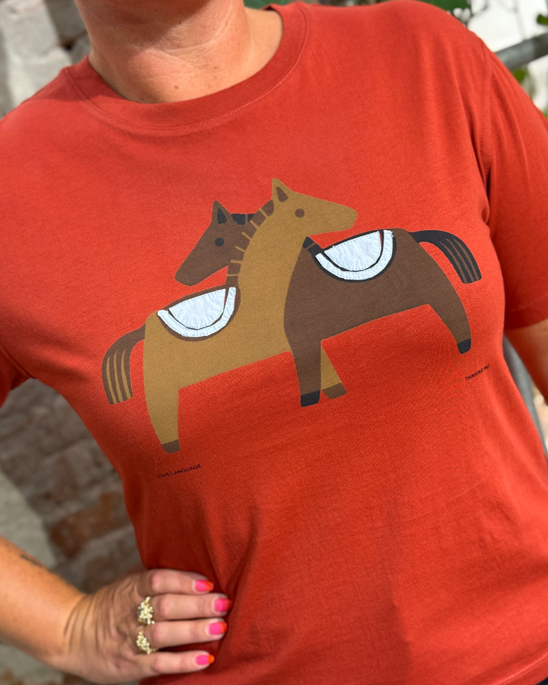 THINKING MU Basic T-Shirt VOLTA RED aus Bio-Baumwolle