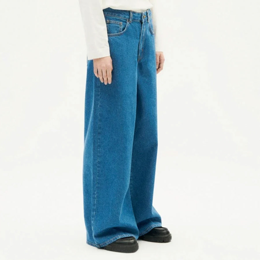 THINKING MU spijkerbroek HEDDA MID DENIM wijde pijpen