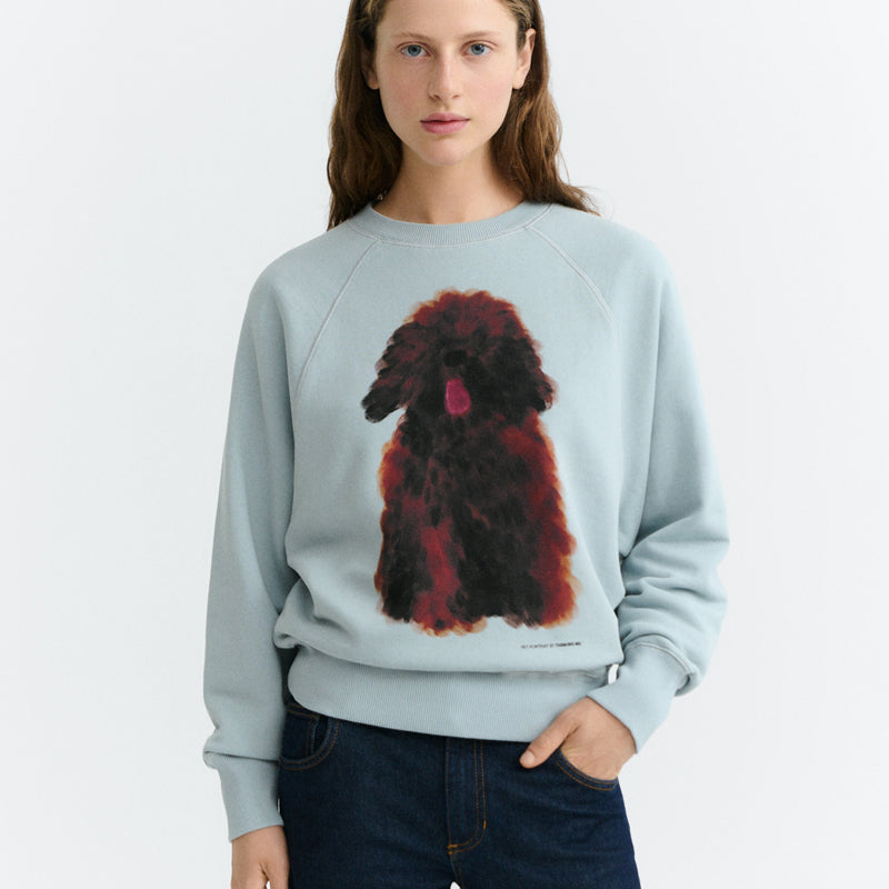 THINKING MU sweater BONNIE DOG biologisch katoen