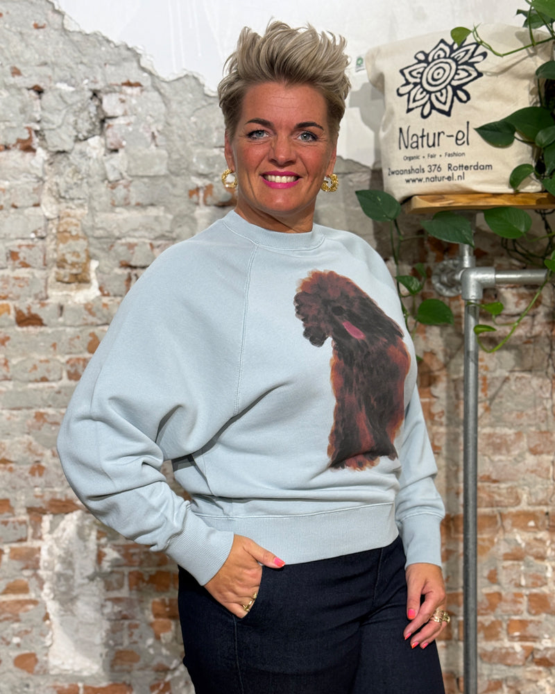 THINKING MU Pullover BONNIE KOBALT Bio-Baumwolle