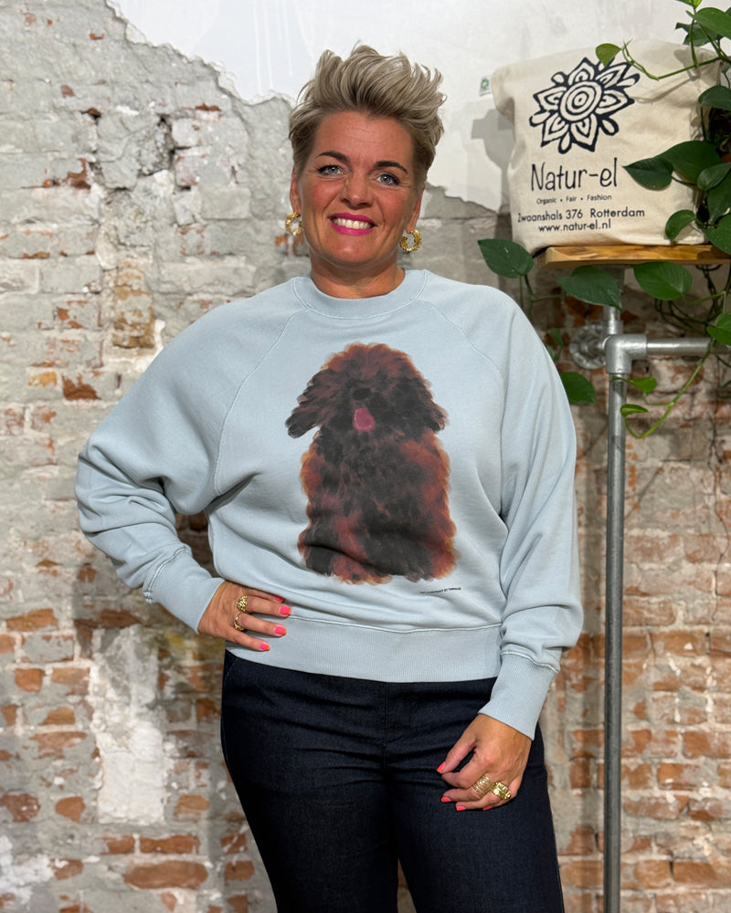 THINKING MU sweater BONNIE DOG biologisch katoen