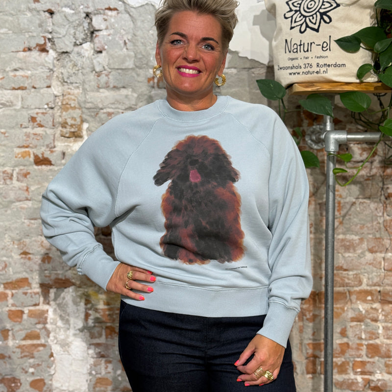 THINKING MU Pullover BONNIE KOBALT Bio-Baumwolle