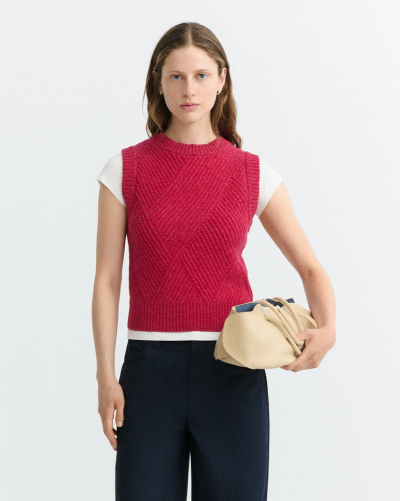 THINKING MU V-Ausschnitt Pullover ALOMA NAVY Baumwolle Kaschmir