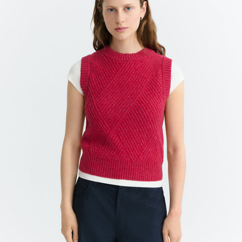 THINKING MU V-Ausschnitt Pullover ALOMA NAVY Baumwolle Kaschmir