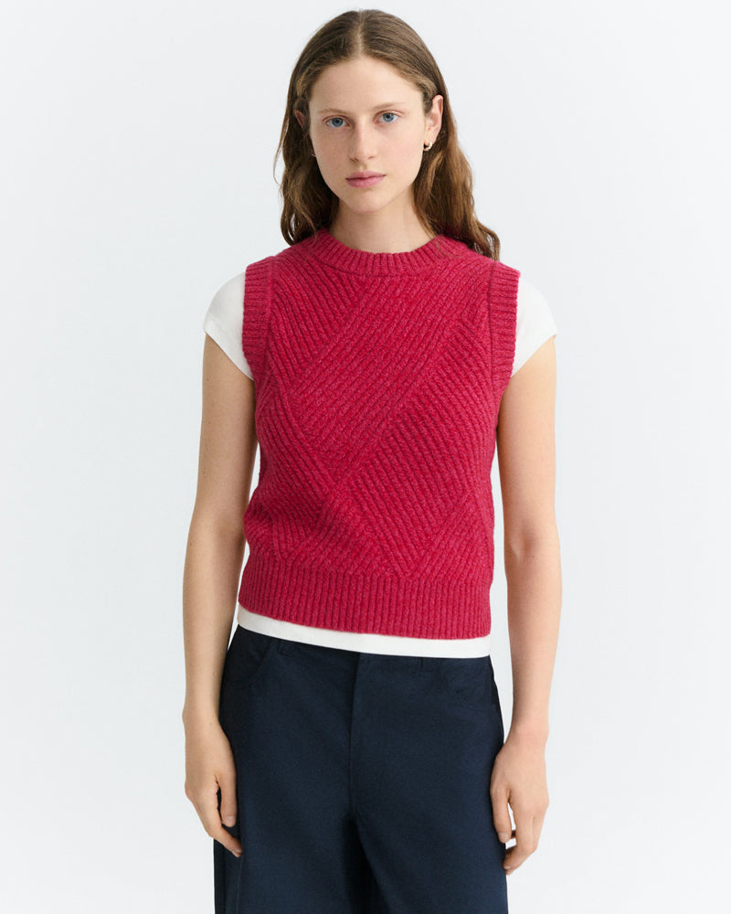 THINKING MU V-Ausschnitt Pullover ALOMA NAVY Baumwolle Kaschmir