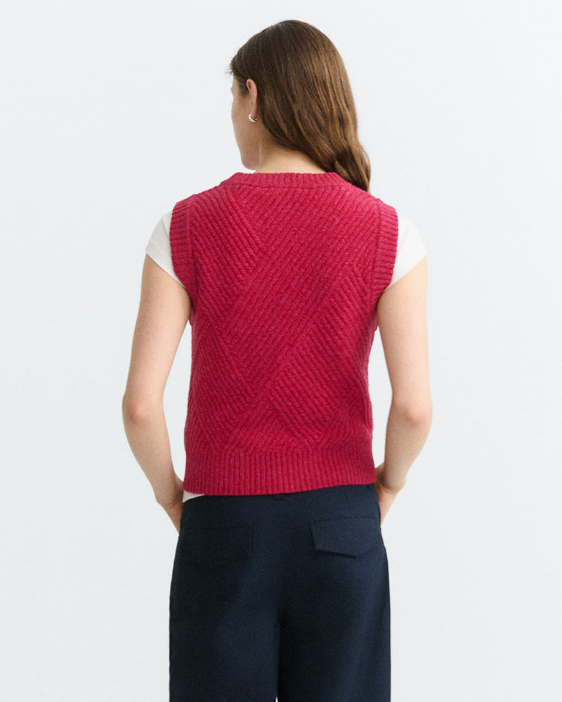 THINKING MU V-Ausschnitt Pullover ALOMA NAVY Baumwolle Kaschmir