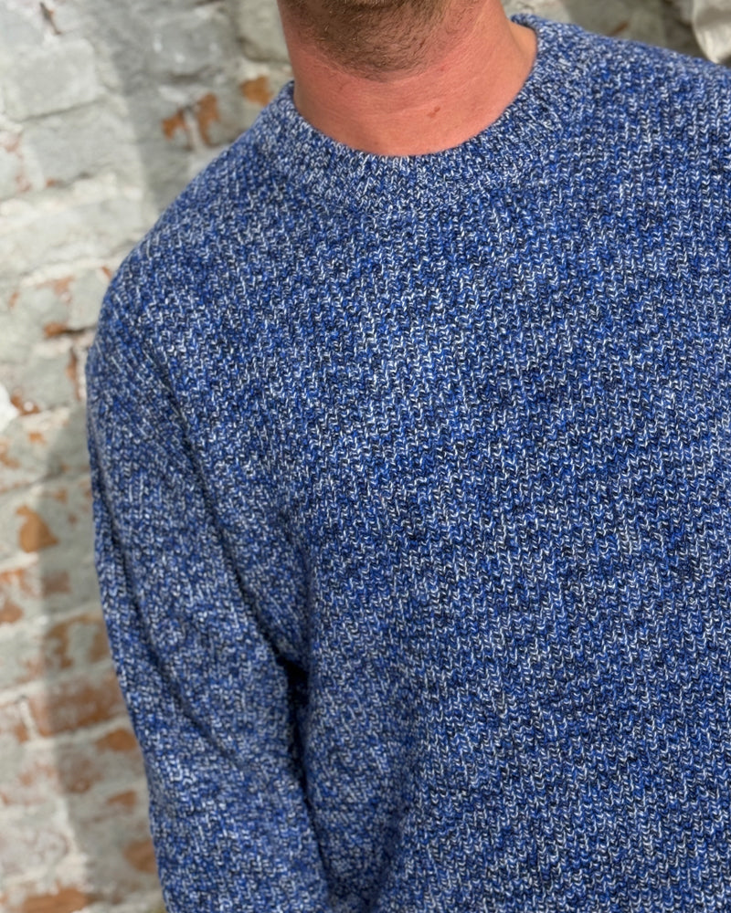 THINKING MU wollen trui SANTOS BLUE extrafijne merino