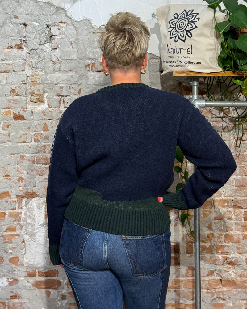 THINKING MU wool sweater THREE LAMBS in fine merino wool