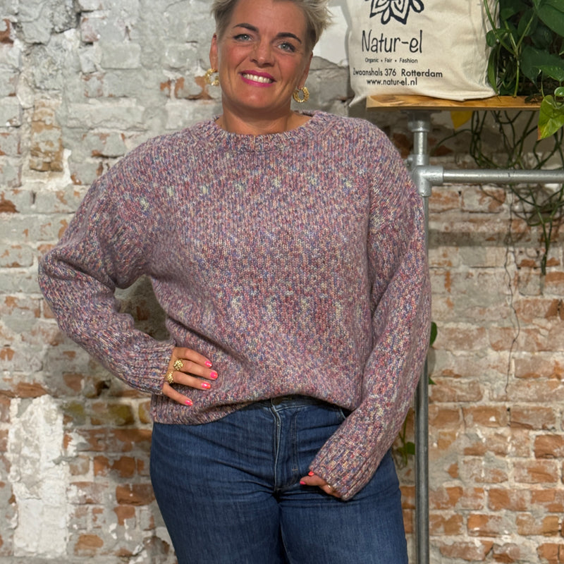 THINKING MU Norwegian wool sweater PETRA MULTICOLOR