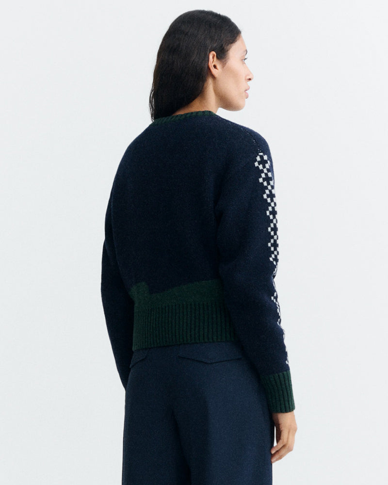 THINKING MU wollen trui DRIE LAMMETJES van fijne merino wol