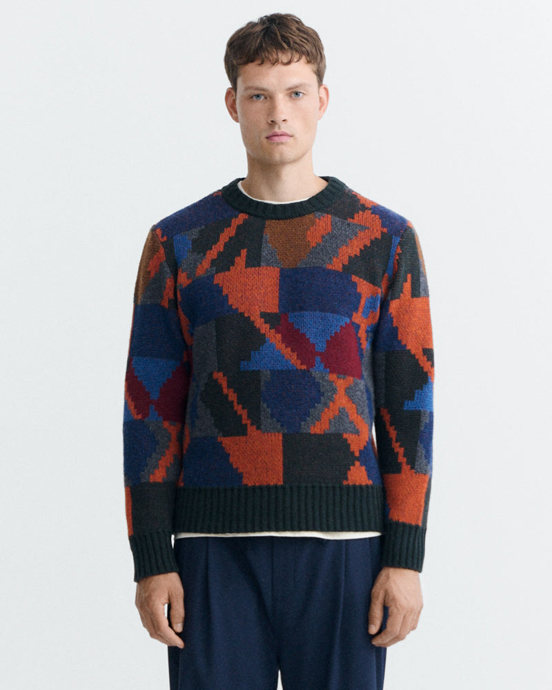 THINKING MU wollen trui MATTI PIXEL extrafijne merino