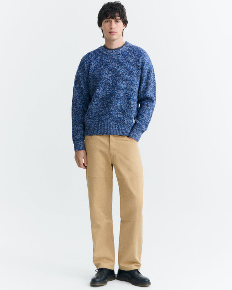 THINKING MU wollen trui SANTOS BLUE extrafijne merino