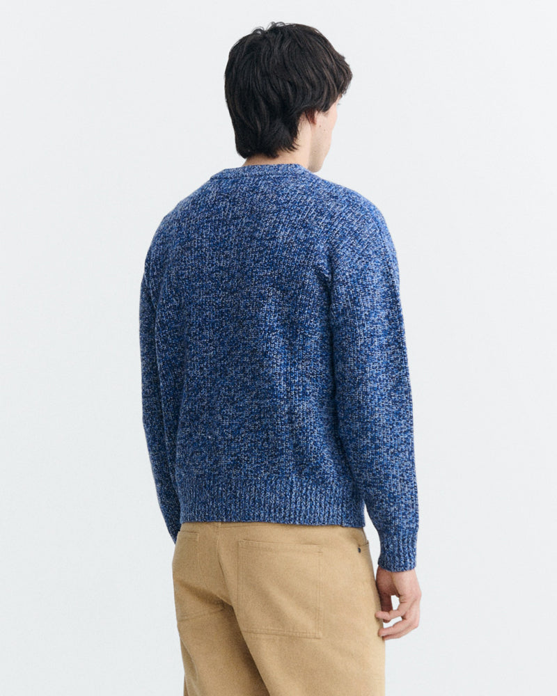 THINKING MU wollen trui SANTOS BLUE extrafijne merino