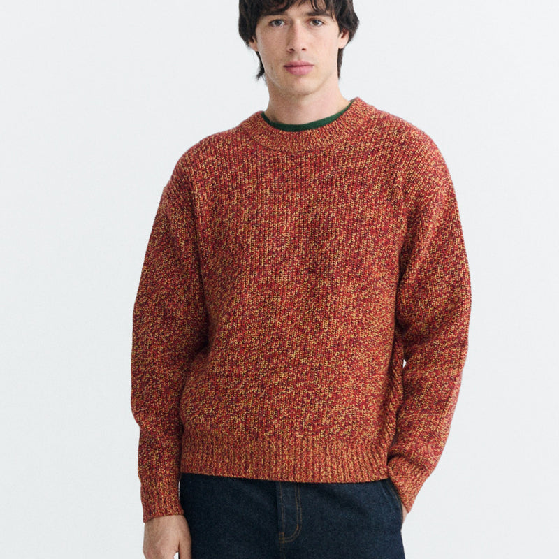 THINKING MU wollen trui SANTOS BROWN extrafijne merino