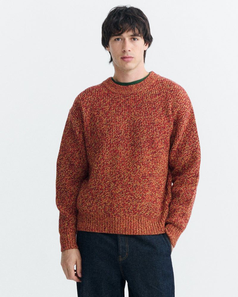 THINKING MU wollen trui SANTOS BROWN extrafijne merino