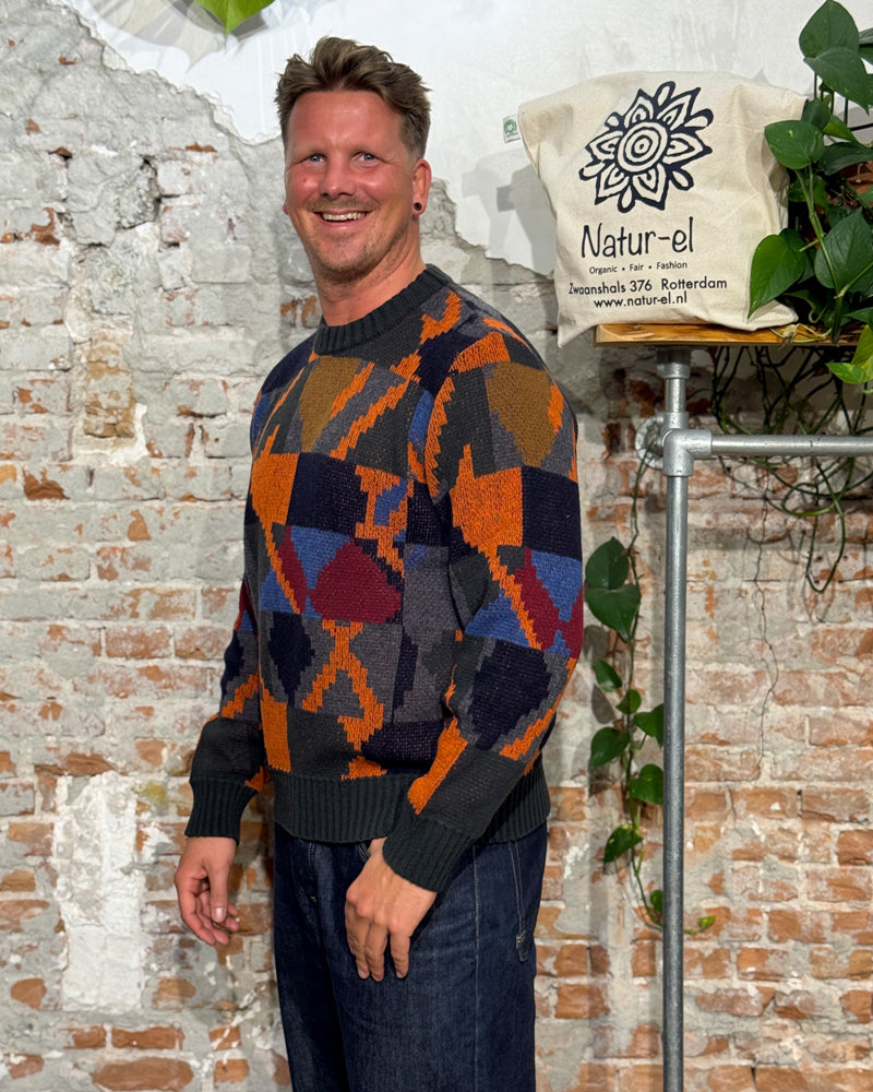 THINKING MU wool sweater MATTI PIXEL extra-fine merino