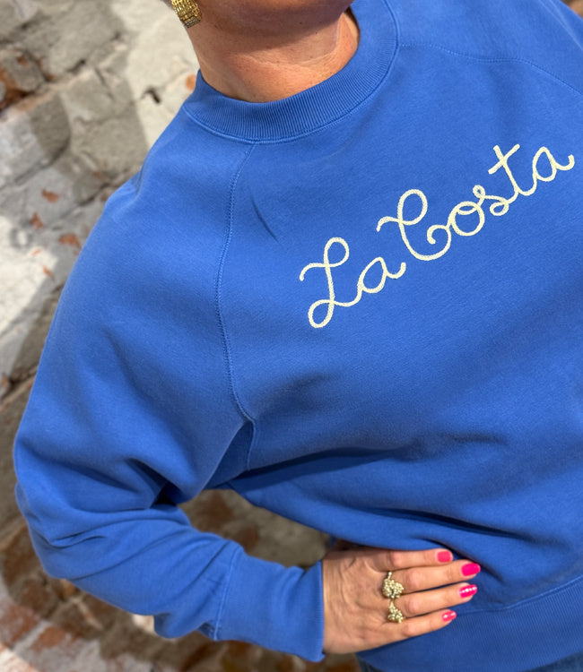 THINKING MU sweater BONNIE KOBALT biologisch katoen