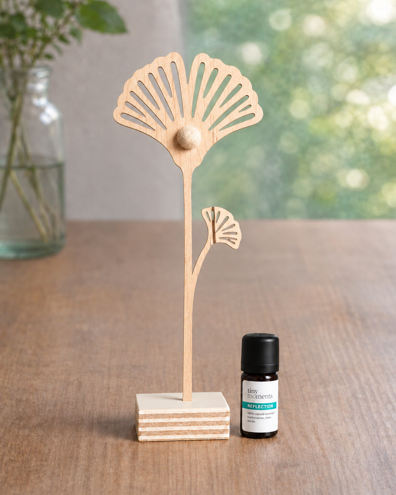 Natuurlijke geurdrager GINKO van hout incl. etherische olie