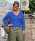 TRANQUILLO v-hals vest LINA BLUE biologisch katoen