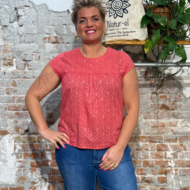 TRANQUILLO batist blouse LUNA BERRY biologisch katoen