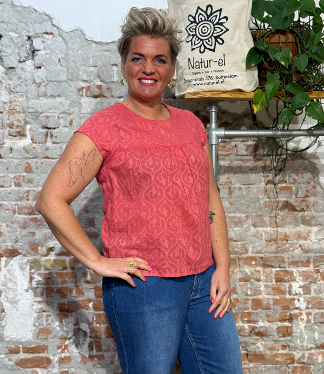 TRANQUILLO batist blouse LUNA BERRY biologisch katoen