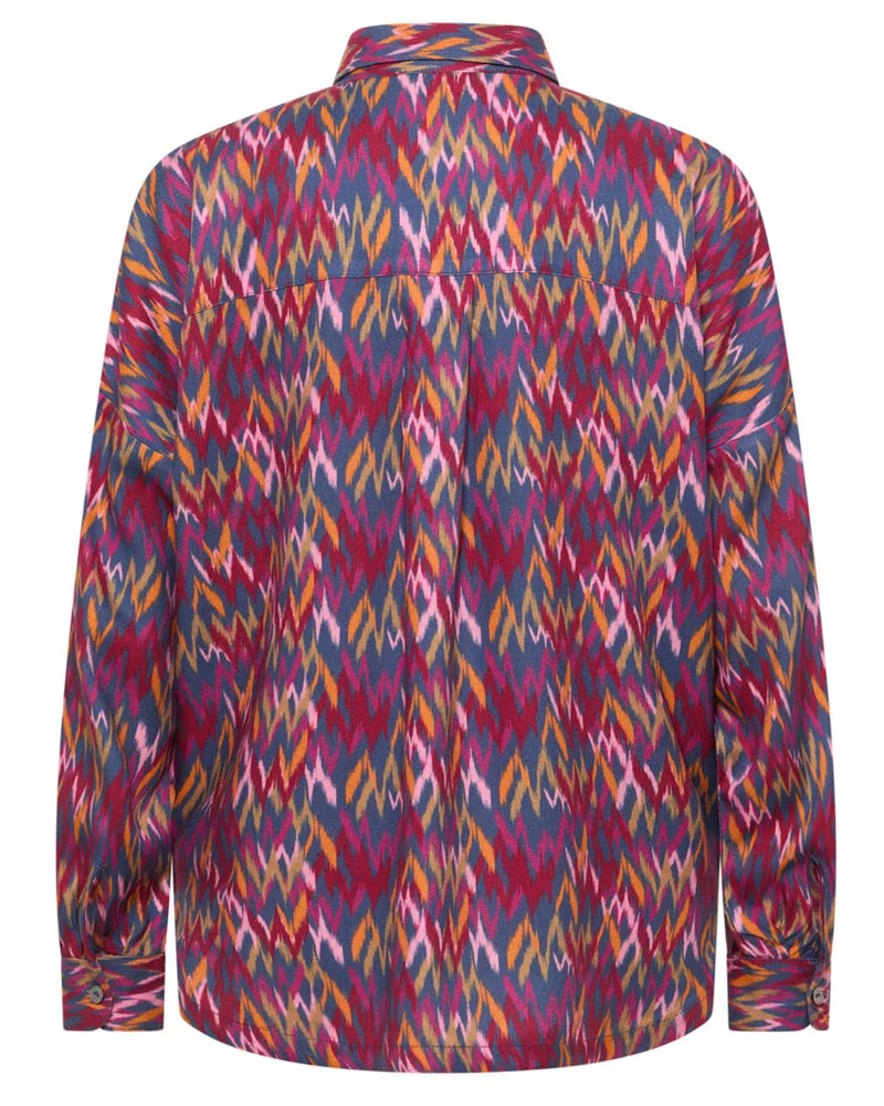 TRANQUILLO blouse met kraag JOLA IKAT ecovero twill