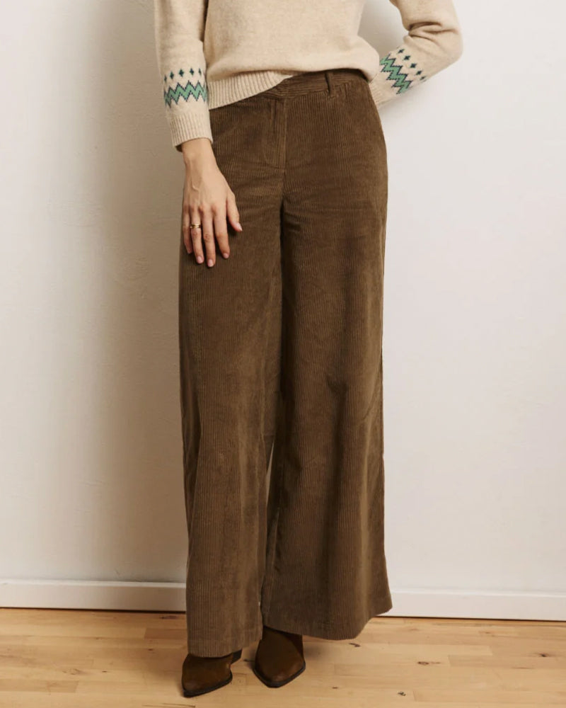 TRANQUILLO corduroy broek PAOLA TAUPE biologisch katoen