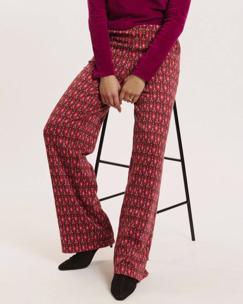 TRANQUILLO weite Hose PAULA BATIK Ecovero-Crêpe