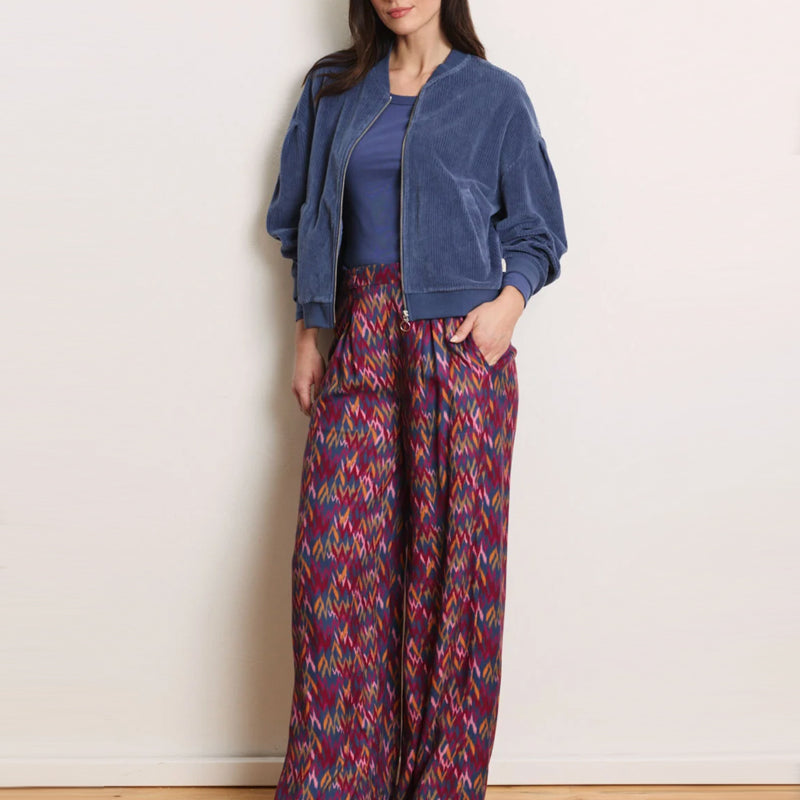 TRANQUILLO wijde broek POLLIE IKAT ecovero twill