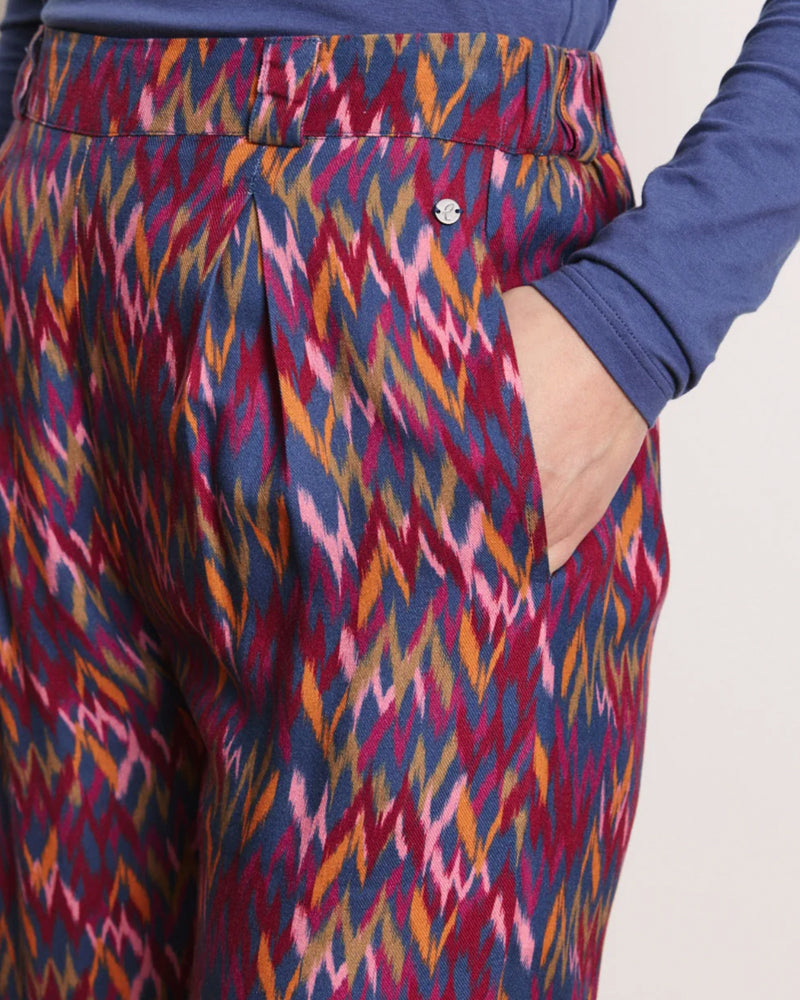 TRANQUILLO wijde broek POLLIE IKAT ecovero twill