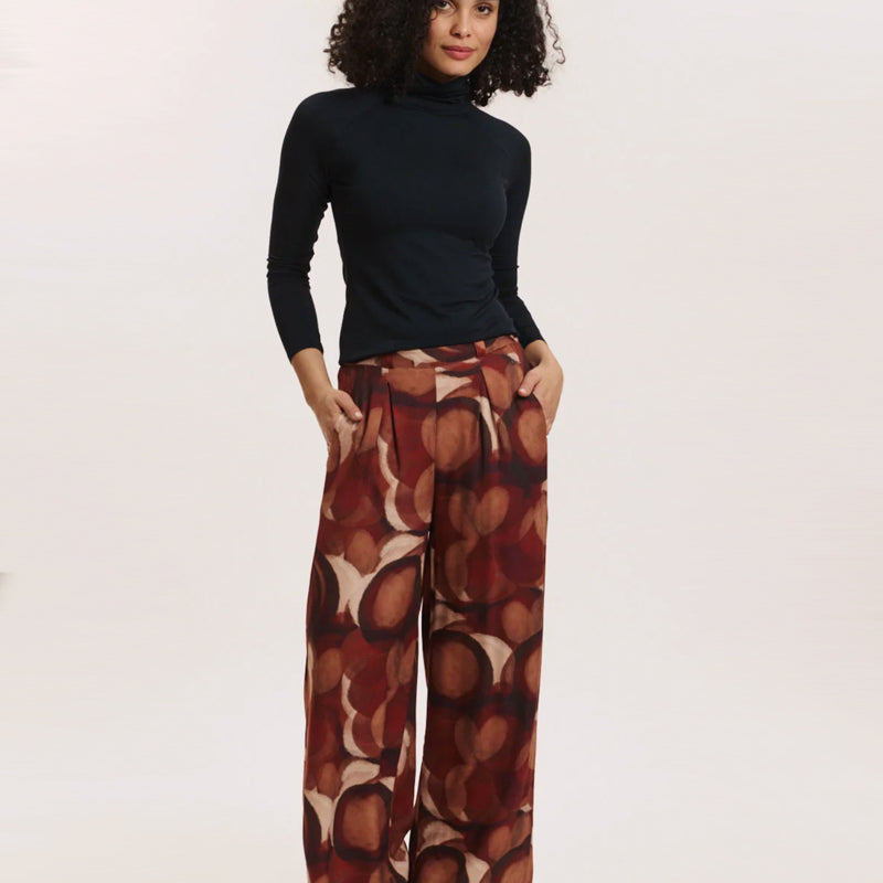 TRANQUILLO weite Hose PAULA BATIK Ecovero-Crêpe