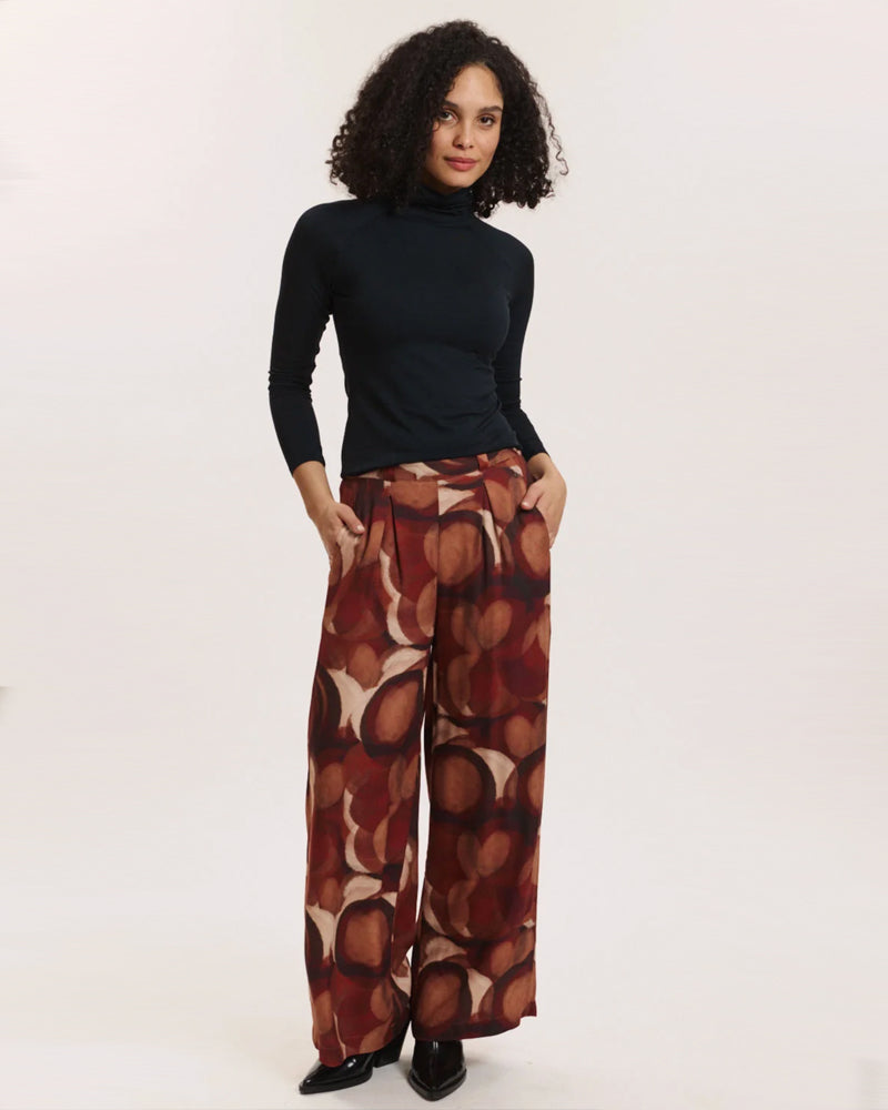 TRANQUILLO weite Hose PAULA BATIK Ecovero-Crêpe