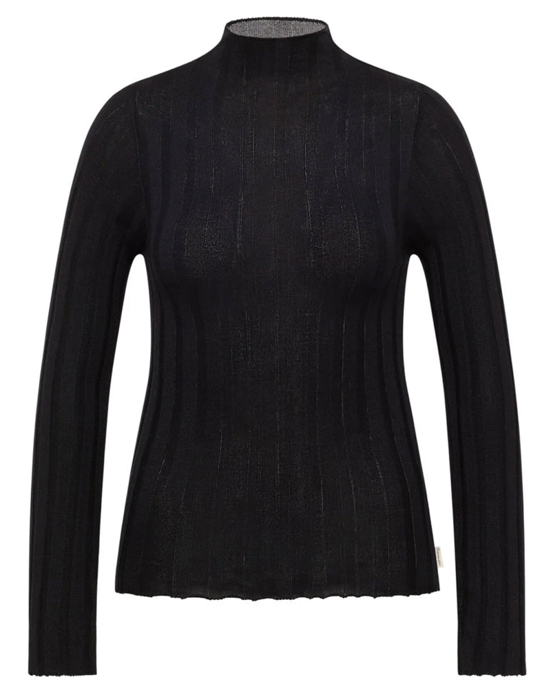 TRANQUILLO coltrui rib shirt CAROL BLACK van tencel