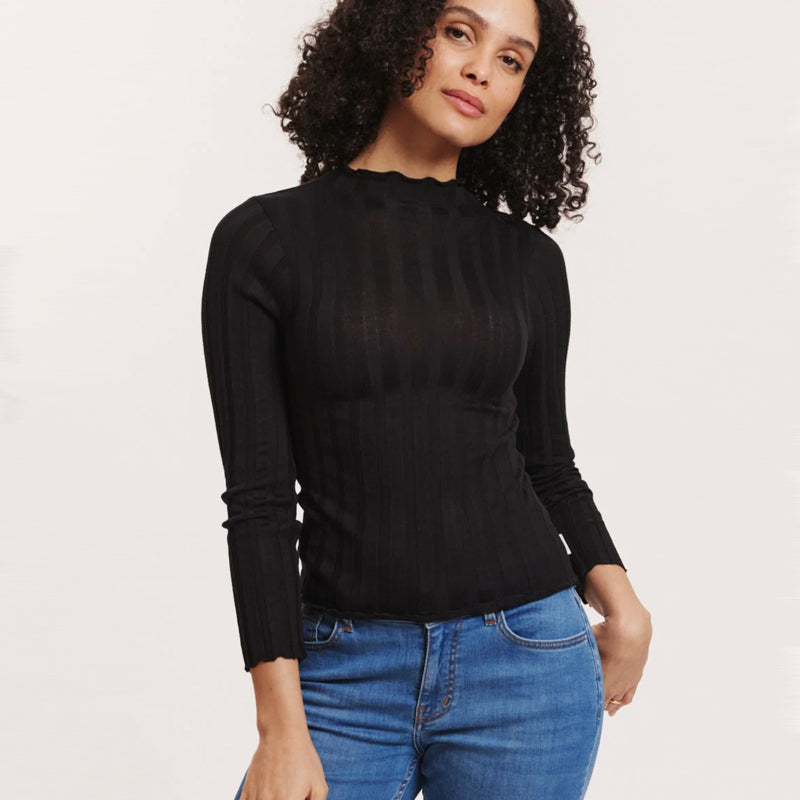 TRANQUILLO coltrui rib shirt CAROL BLACK van tencel
