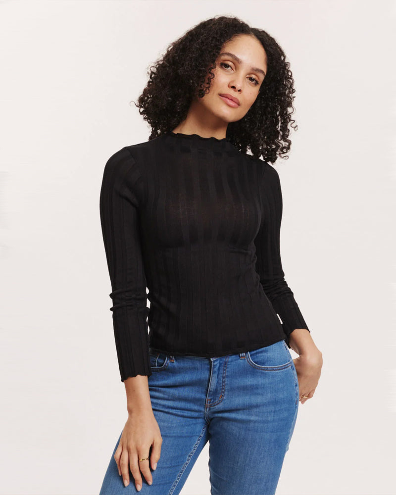 TRANQUILLO coltrui rib shirt CAROL BLACK van tencel