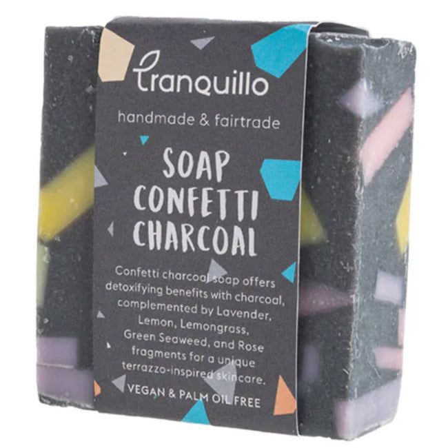 TRANQUILLO zeep CONFETTI CHARCOAL 100 gr ZERO WASTE
