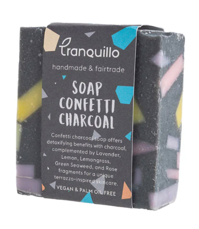 TRANQUILLO zeep CONFETTI CHARCOAL 100 gr ZERO WASTE