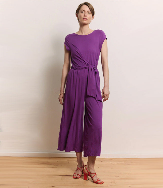 TRANQUILLO effen jumpsuit FINA GRAPE ecovero jersey