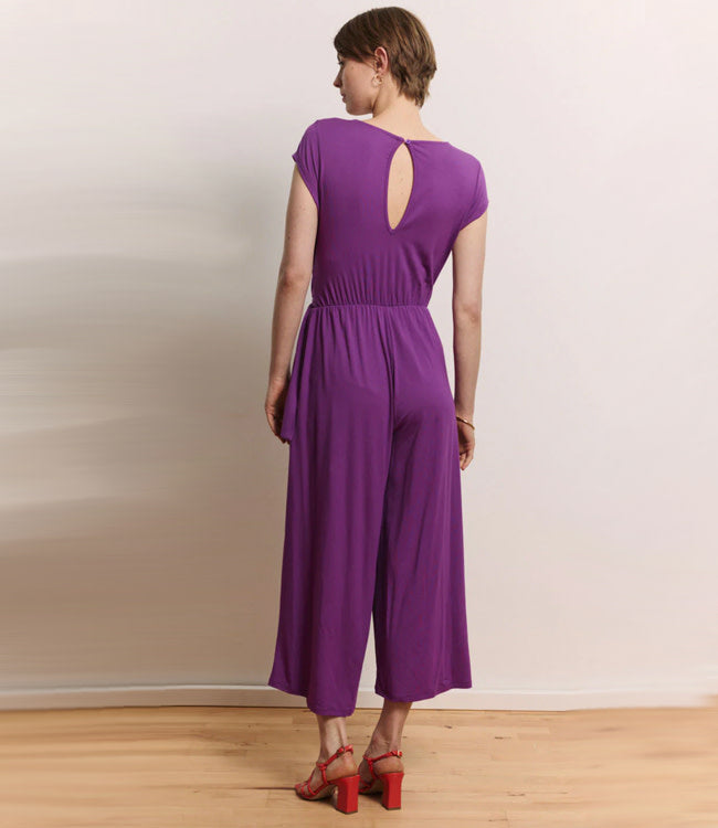 TRANQUILLO effen jumpsuit FINA GRAPE ecovero jersey