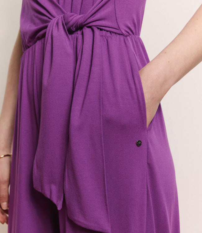 TRANQUILLO effen jumpsuit FINA GRAPE ecovero jersey