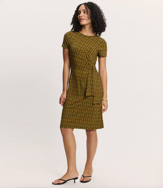 TRANQUILLO jurk met strik OLIVIA PAUW ecovero jersey