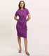 TRANQUILLO effen  jurk met strik OLIVIA GRAPE ecovero