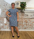 TRANQUILLO jurk met strik OLIVIA BOTANIC ecovero jersey