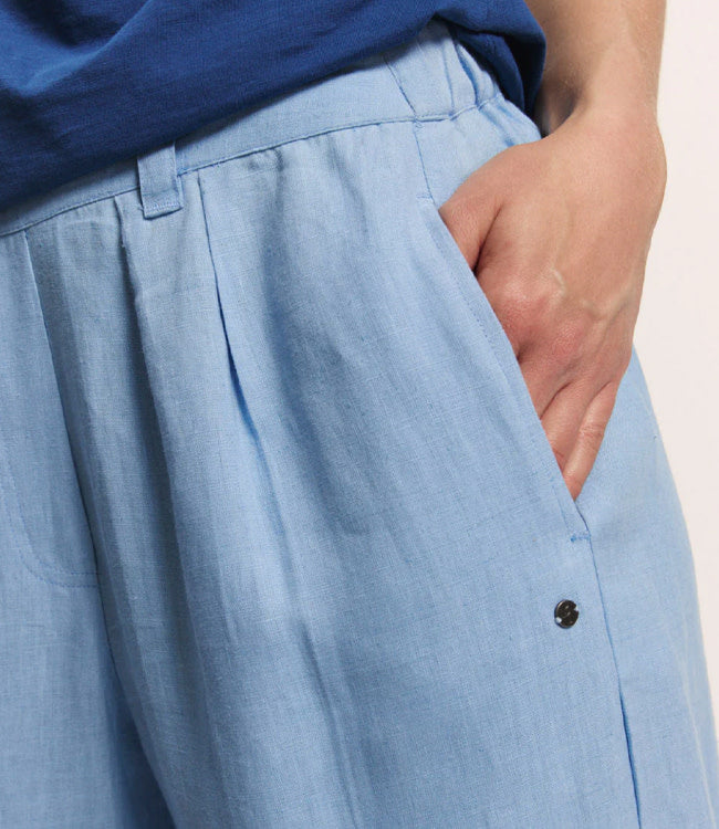 TRANQUILLO linnen broek met plooien BLUE